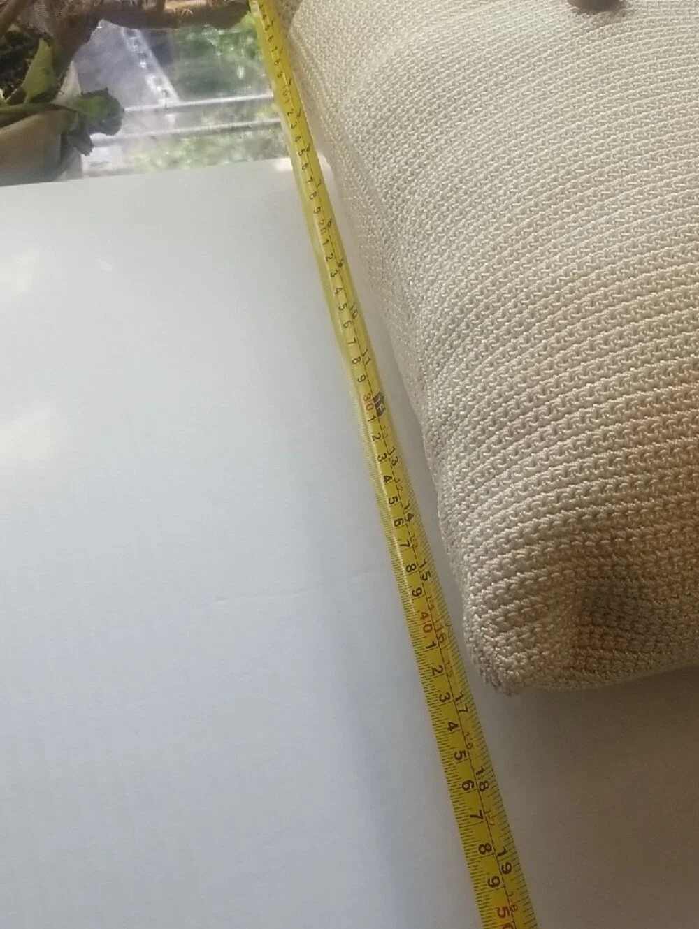 The Sak Cream Knit Decorative Pillow with Button Accents